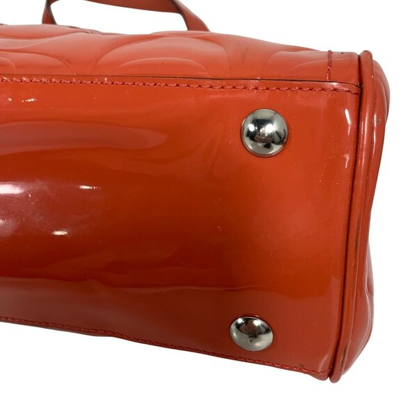 COACH Hampton Orange Patent Embossed Leather Medium Carryall F14413 Shoulder Bag - Picture 10 of 16